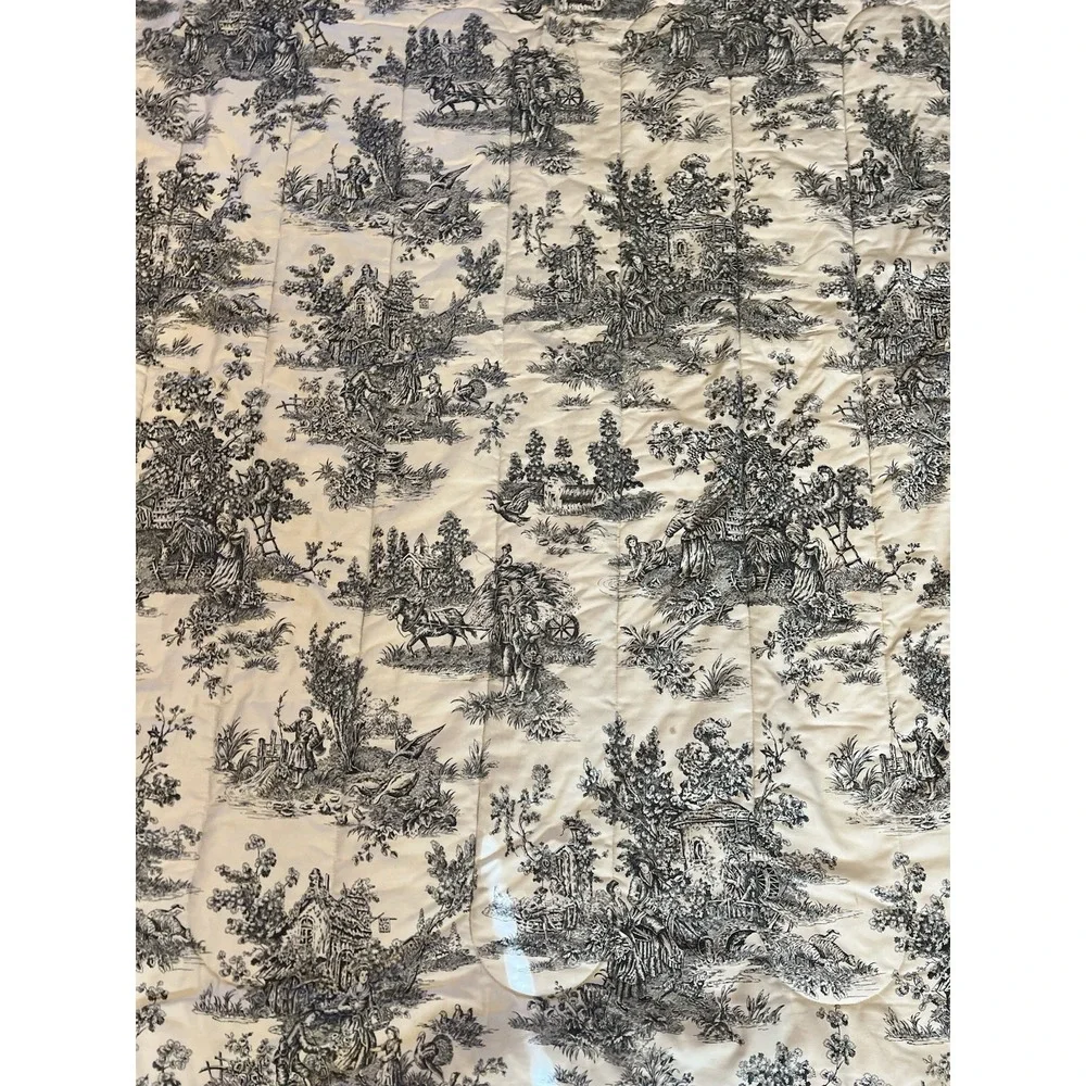 Waverly Garden Room Queen French Country Toile Reversible Comforter 7pc Set